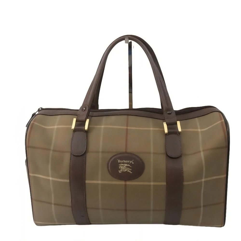 Burberry Tan and Brown Duffel Bag